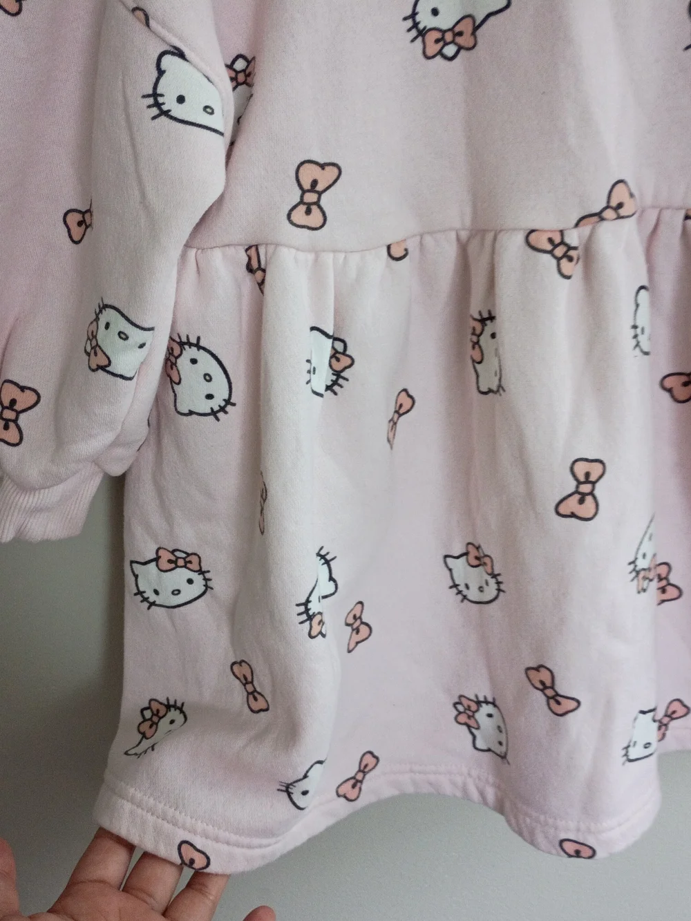 H&M Sanrio Collab, Light Pink Long-Sleeve Nightgown Dress with Peter Pan Collar